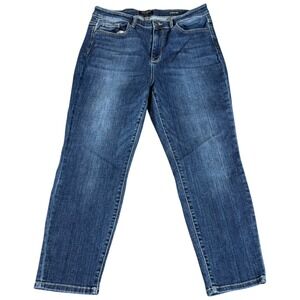 Judy Blue Cropped Jeans Womens 15x32 (34x26) Blue Denim Logo Slim Fit High-Rise
